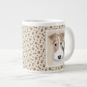 Wire fox terrier Painting - Cute Original Dog Art Extra Grote Beker (Voorkant rechts)
