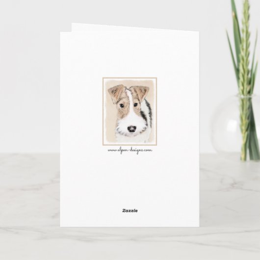 Wire fox terrier Painting - Cute Original Dog Art Kaart (Achterkant)