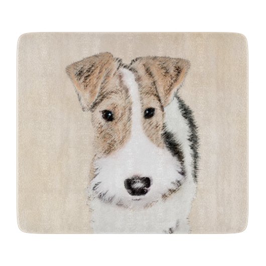 Wire fox terrier Painting - Cute Original Dog Art Snijplank (Voorkant)