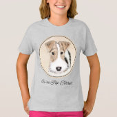 Wire fox terrier Painting - Cute Original Dog Art T-shirt (Voorkant)