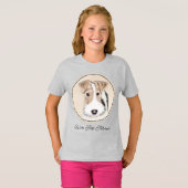 Wire fox terrier Painting - Cute Original Dog Art T-shirt (Voorkant volledig)
