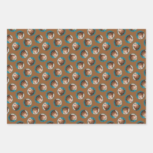 Wire Fox Terrier Puppy Schilderij driekleur Dog Ar Inpakpapier Vel (Voorkant 3)