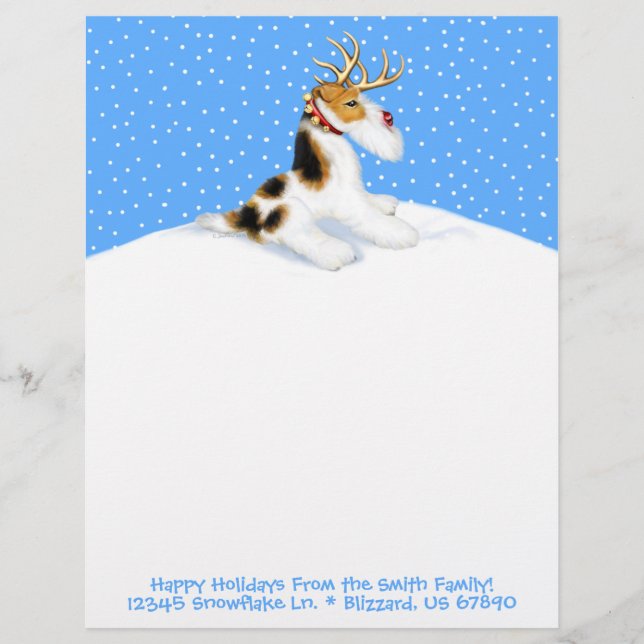 Wire Fox Terrier Reindeer (Voorkant)