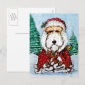 Wire Fox Terrier Santa Feestdagenkaart (Voorkant / Achterkant)