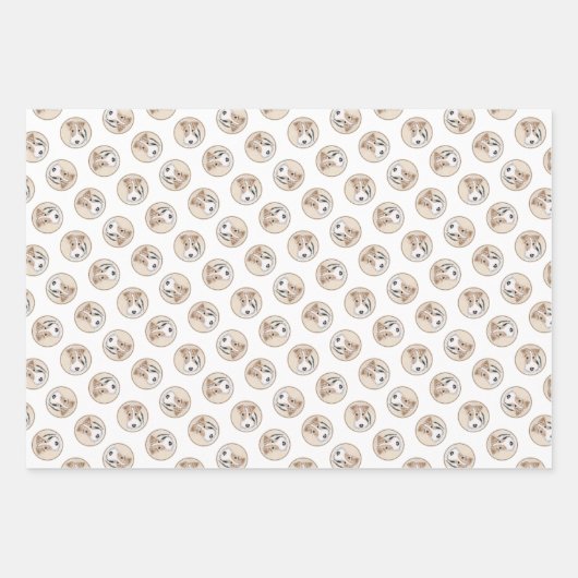 Wire Fox Terrier Schilderij driekleur WFT Pet Dog  Inpakpapier Vel (Voorkant 2)