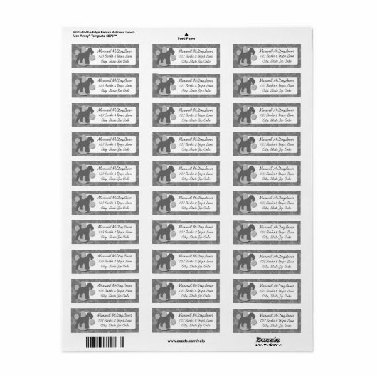 Wire Fox Terrier Silhouette Etiket (Full Sheet)