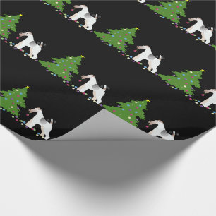 Wire Fox Terrier Silhouette kerstdesign Cadeaupapier