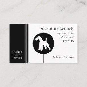 Wire Fox Terrier Silhouette Modern Black White Visitekaartje