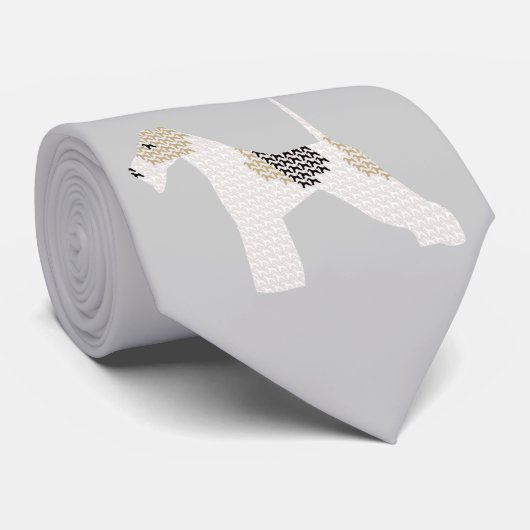 Wire Fox Terrier Silhouette Stropdas (Opgerold)