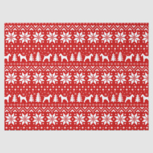 Wire Fox Terrier Silhouetten Kerstpatroon Tissuepapier