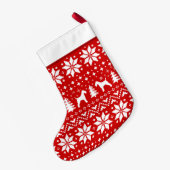 Wire Fox Terrier Silhouettes Pattern Cute Holiday Kleine Kerstsok (Achterkant (Hangend))