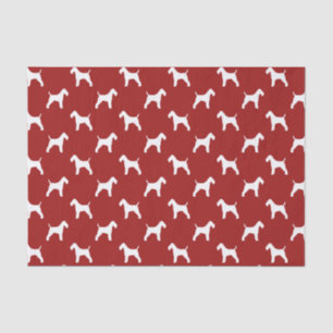 Wire Fox Terrier Silhouettes Pattern Red Tissuepapier