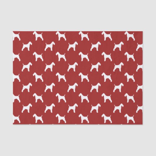 Wire Fox Terrier Silhouettes Pattern Red Tissuepapier (Voorkant)