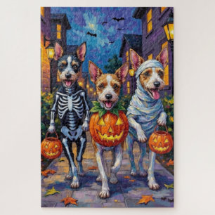 Wire Fox Terrier Trick-or-Treating Halloween Legpuzzel