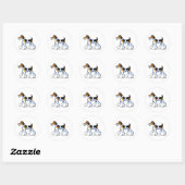 Wire Fox Terrier Trot Ronde Sticker (Vel)