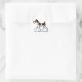 Wire Fox Terrier Trot Ronde Sticker (Tas)