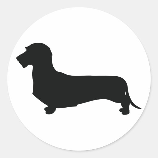 Wire Hair Dachshund Round Sticker (Voorkant)