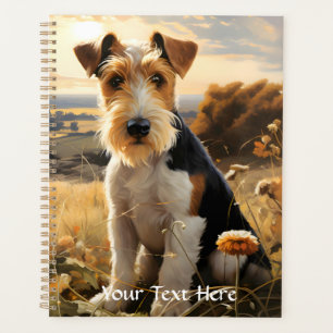 Wire Hair Fox Terrier in de herfst platteland Planner