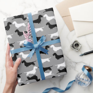 Wire Haire Dachshund Silhouettes Patroon Cadeaupapier
