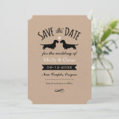 Wire Haire Dachshunds Weddenschap Save the Date (Staand voorkant)