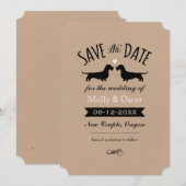 Wire Haire Dachshunds Weddenschap Save the Date (Voorkant / Achterkant)