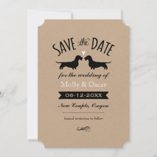 Wire Haire Dachshunds Weddenschap Save the Date