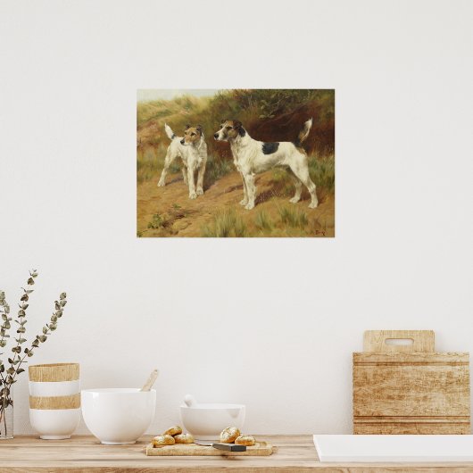 Wire Haire Terriers van Thomas Blinks Poster (Keuken)