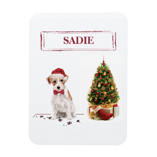 Wire Hazard Jack Russell Funny Kersthond Magneet (Verticaal)