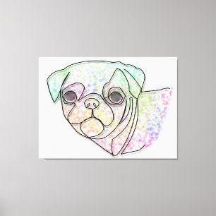 Wire Pug Canvas Afdruk