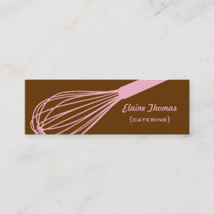 Wire Whisk Catering Card Roze & Brown Mini Visitekaartje