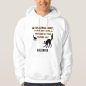 Wired Cat met een heks pet in Halloween bewerkbaar Hoodie (Voorkant)