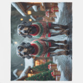 Wired Haired Pointing Griffon Dogs Christmas Snow Fleece Deken (Voorkant)