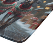 Wired Haired Pointing Griffon Dogs Christmas Snow Snijplank (Hoek)