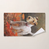 Wirefox Terrier en Feuilles d'Automne Tomber Inspi (Serviette à main)