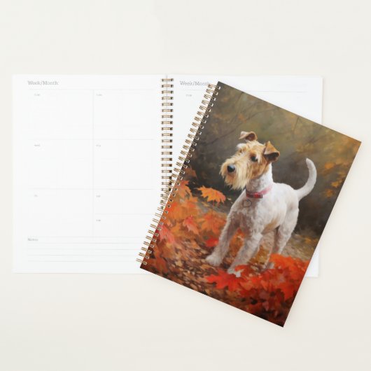 Wirefox Terrier en Feuilles d'Automne Tomber Inspi (Devant avec enveloppe)