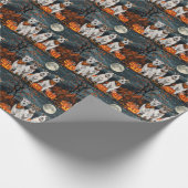 Wirefox Terrier Halloween Spooky Cadeaupapier (Hoek)