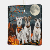 Wirefox Terrier Halloween Spooky Keramisch Ornament (Links)