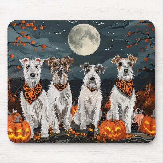 Wirefox Terrier Halloween Spooky Muismat (Voorkant)