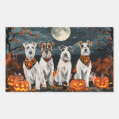 Wirefox Terrier Halloween Spooky Rechthoekige Sticker (Voorkant)