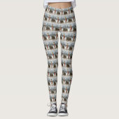 Wirefox Terrier Hond in Sneeuw Kerstmis Leggings (Voorkant)