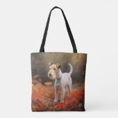 Wirefox Terrier in Herfst laat Herfst Inspire Draagtas (Achterkant)