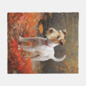 Wirefox Terrier in Herfst laat Herfst Inspire Fleece Deken (Voorkant (Horizontaal))