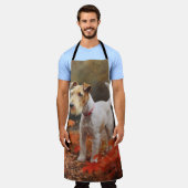 Wirefox Terrier in Herfst laat Herfst Inspire Schort (Gedragen)