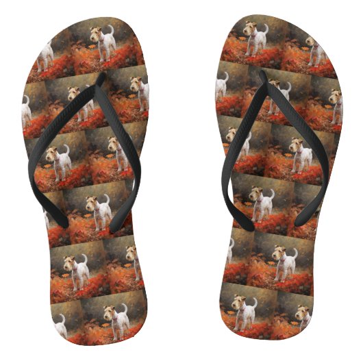 Wirefox Terrier in Herfst laat Herfst Inspire Teenslippers (Voetbed)