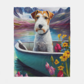 Wirefox Terrier op een peddel: Een Schilderachtig Fleece Deken (Voorkant)