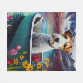 Wirefox Terrier op een peddel: Een Schilderachtig Fleece Deken (Voorkant (Horizontaal))