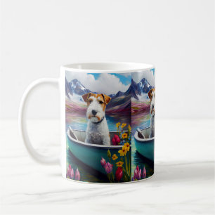 Wirefox Terrier op een peddel: Een Schilderachtig  Koffiemok