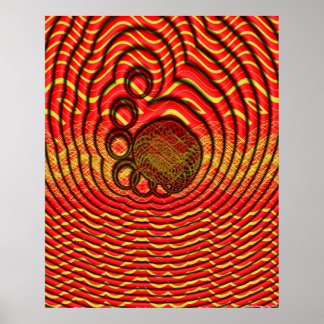 Wireframe Mollusks Radiate Thuis Bubbles Poster