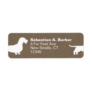 Wirehaed Dachshund Wiener Dog Return Address Etiket