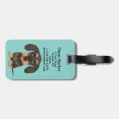 Wirehaered Dachshund | Cute Cartoon Dog Teckel Bagagelabel (Achterkant horizontaal)